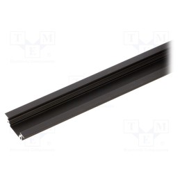 10 pcs : 76200021 - Profiles for LED modules, black, L: 1m, GROOVE10, aluminium