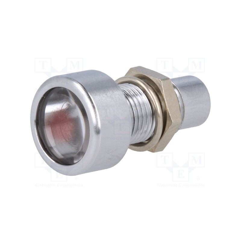 10 pcs : AMLD0802 - Indicator: LED, prominent, red, Ø8.2mm, IP67, brass