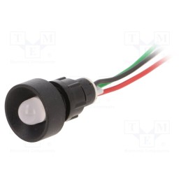 10 pcs : LRG-D10-230ACWK - Indicator: LED, recessed, red/green, 230VAC, Ø13mm, IP40, plastic