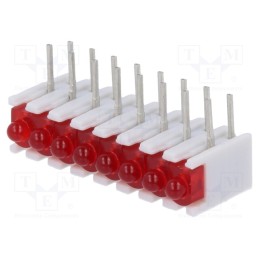 10 pcs : ZSU0830 - LED, in housing, red, No.of diodes: 8, 20mA, Lens: red,diffused, 38°