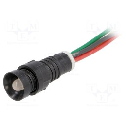 10 pcs : LRGY-D5-230ACWK - Indicator: LED, recessed, red/green/yellow, 230VAC, Ø11mm, IP40