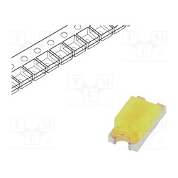 10 pcs : NTE30079 - LED, SMD, 1206, white cold, 200÷350mcd, 140°, 20mA, 3.5÷4.2V
