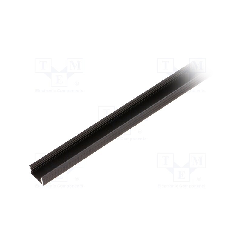 10 pcs : 89020021 - Profiles for LED modules, black, L: 1m, SLIM8, aluminium, surface