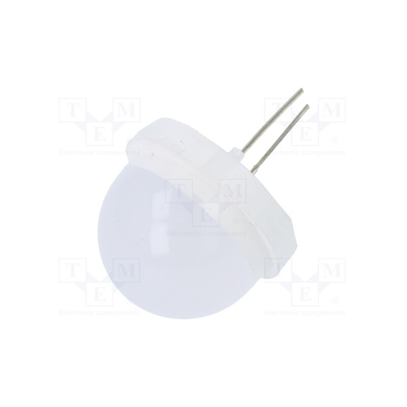 10 pcs : CQL-4100 - LED, 20mm, white warm, 750÷3000mcd, 120°, Front: convex, 2.6÷2.9V
