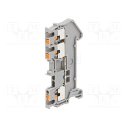 10 pcs : 3208155 - Splice terminal: rail, 0.14÷1.5mm2, ways: 1, terminals: 3, grey