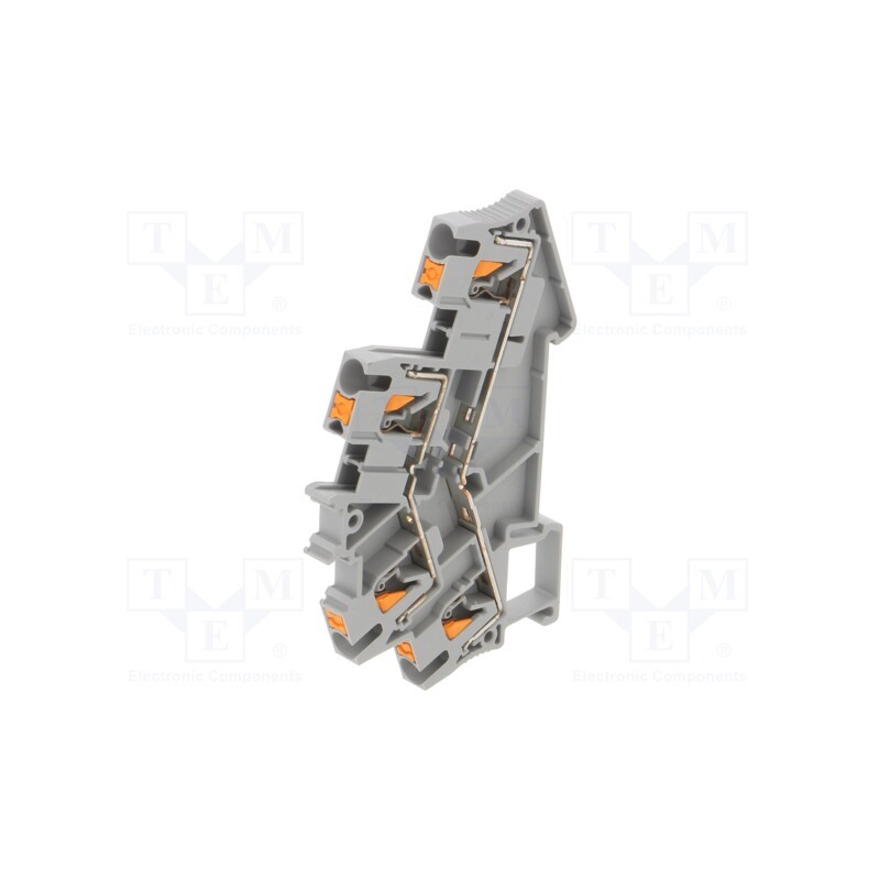 10 pcs : 3209604 - Splice terminal: rail, 0.14÷4mm2, ways: 2, terminals: 4, grey, PTTBS