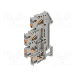 10 pcs : 3210567 - Splice terminal: rail, 0.14÷4mm2, ways: 2, terminals: 4, grey, PTTB