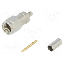 10 pcs : 321-104-001 (SMA-50/2-RG316/W4.01) - Plug, SMA, male, straight, 50Ω, RG316, crimped, for cable, PTFE
