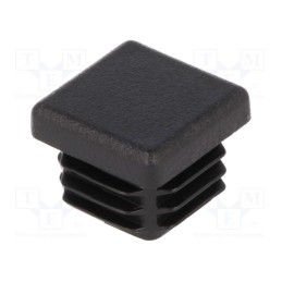 50 pcs : FIX-ST-22X22BK -AS - Plugs, for profiles, Body: black, H: 16.5mm, Mat: LDPE, L: 22mm