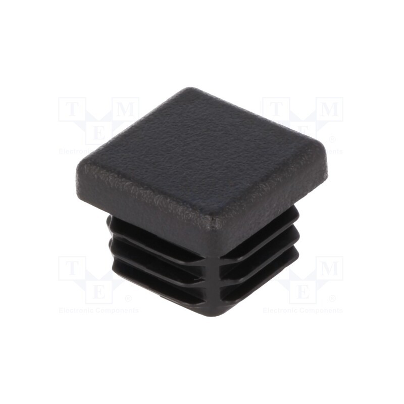 50 pcs : FIX-ST-22X22BK -AS - Plugs, for profiles, Body: black, H: 16.5mm, Mat: LDPE, L: 22mm