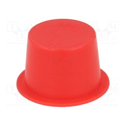50 pcs : 12800 -AS - Plugs, Body: red, Out.diam: 29.7mm, H: 13.8mm, Mat: LDPE, push-in