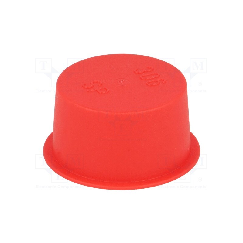 50 pcs : 13300 -AS - Plugs, Body: red, Out.diam: 37.8mm, H: 16.8mm, Mat: LDPE, push-in