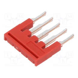 10 pcs : 3213043 - Comb bridge, ways: 5, red, Width: 3.5mm, UL94V-0