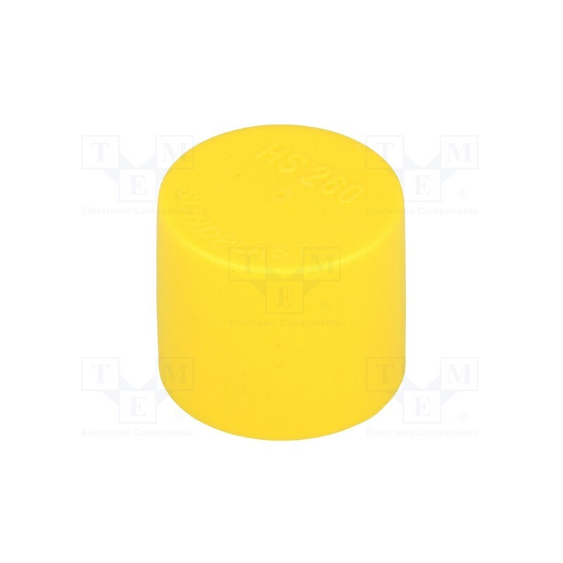 50 pcs : 480325-01 -AS - Cap, Body: yellow, Øint: 32.5mm, H: 26.7mm, Mat: LDPE, push-in, round
