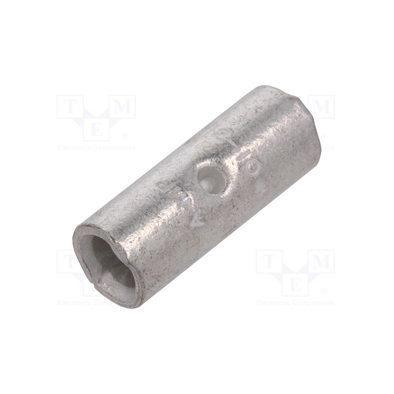 10 pcs : 32151 - Tip: butt splice, non-insulated, brass, 3÷6mm2, tinned, crimped