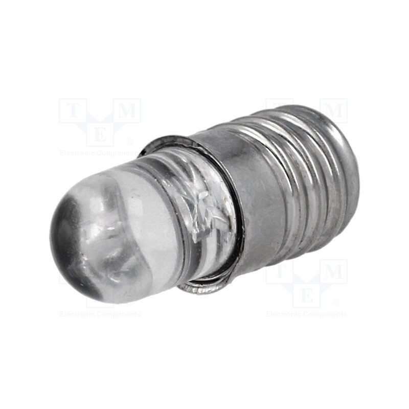 10 pcs : OPDK-Y5CA8B31F - LED lamp, yellow, E10, 12VDC, 90mW, 30°