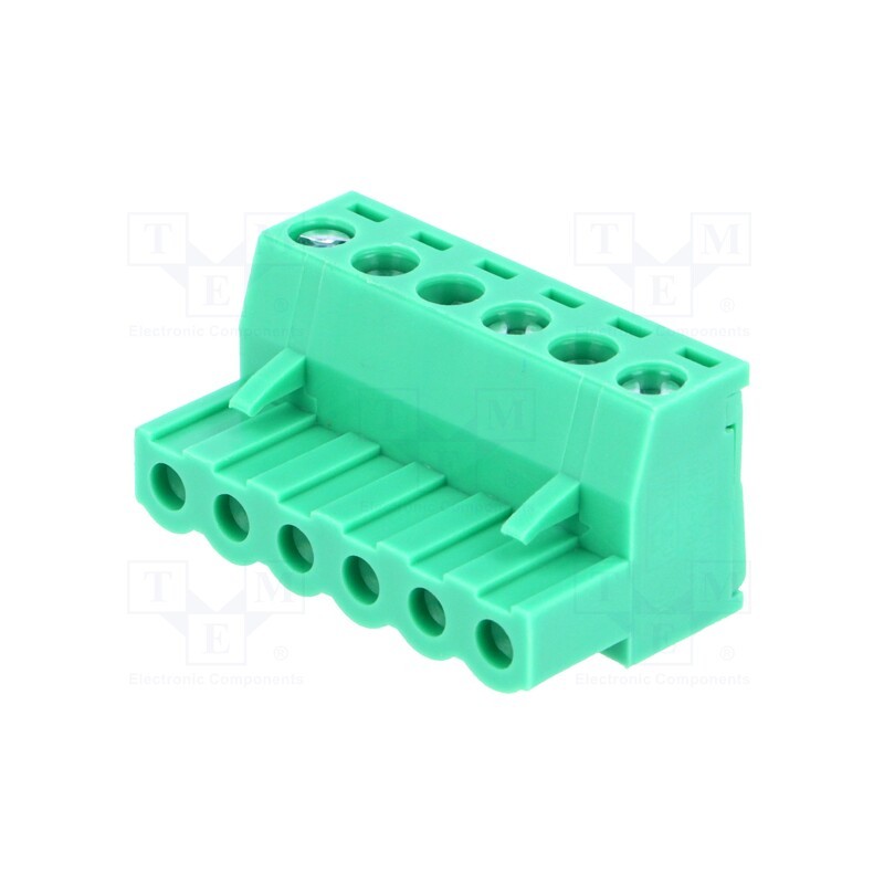 10 pcs : TBW-5-6P/GN - Pluggable terminal block, Contacts ph: 5.08mm, ways: 6, straight