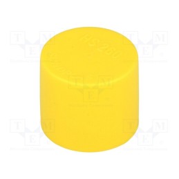 50 pcs : 480557-01 -AS - Cap, Body: yellow, Øint: 55.7mm, H: 20mm, Mat: LDPE, push-in, SafeCAP