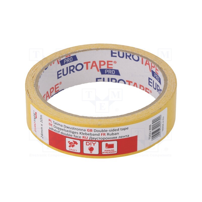 10 pcs : - Fastening tape, double-sided, W: 24mm, L: 10m, Adhesive: acrylic