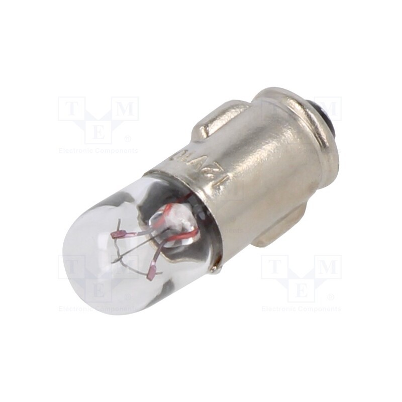 10 pcs : LAMP 7615 C-2V - Filament lamp: bayonet, BA7S, 12VDC, 100mA, Ø: 6.6mm, L: 20mm