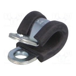10 pcs : LKD10609 - Fixing clamp, ØBundle : 6mm, W: 9mm, steel, Cover material: EPDM
