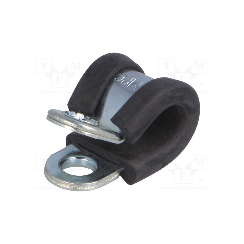 10 pcs : LKD10609 - Fixing clamp, ØBundle : 6mm, W: 9mm, steel, Cover material: EPDM