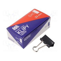 10 pcg : - Binder clip, Size: 32mm, 12pcs.