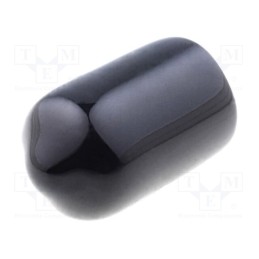 50 pcs : FIX-VCP07613-BK - Cap, Body: black, Øint: 7.6mm, Mat: PVC Soft, L: 13mm, Wall thick: 1mm