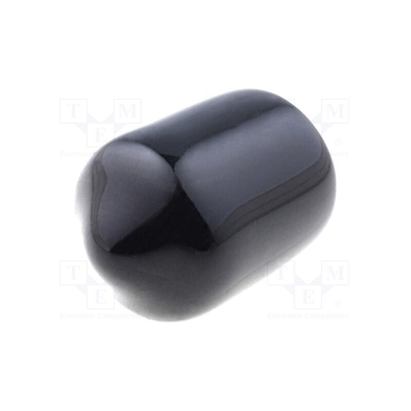 50 pcs : FIX-VCP08010-BK - Cap, Body: black, Øint: 8mm, Mat: PVC Soft, L: 10mm, Wall thick: 1mm