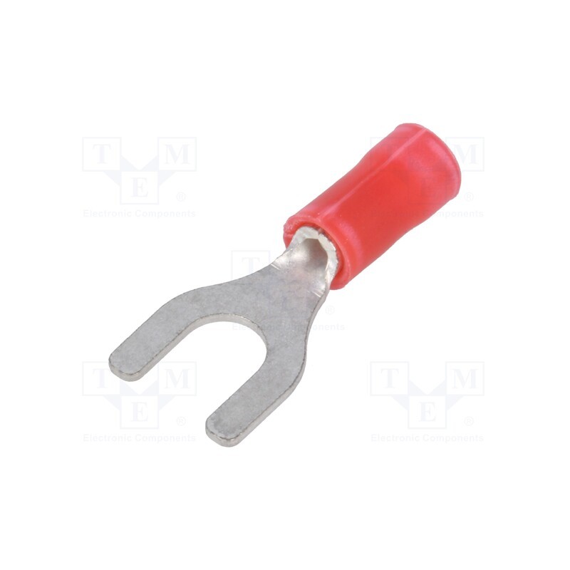 10 pcs : 34156 - Tip: fork, M4,5, Ø: 5mm, 0.26÷1.65mm2, crimped, for cable, insulated