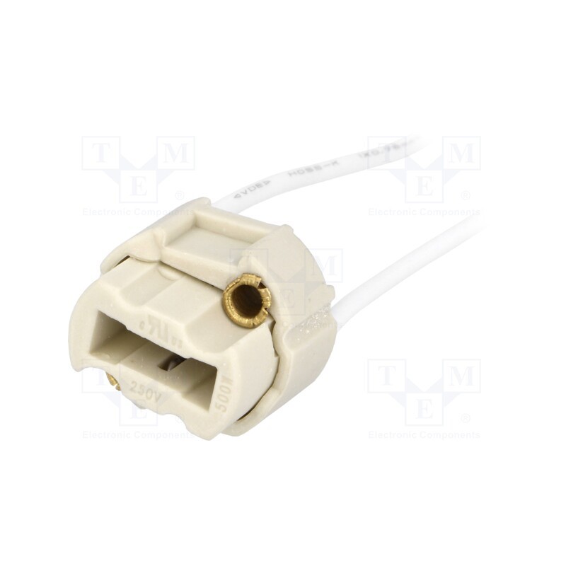 10 pcs : 9181 - Lampholder: for halogen lamp, G9, Mat: ceramics, 150mm
