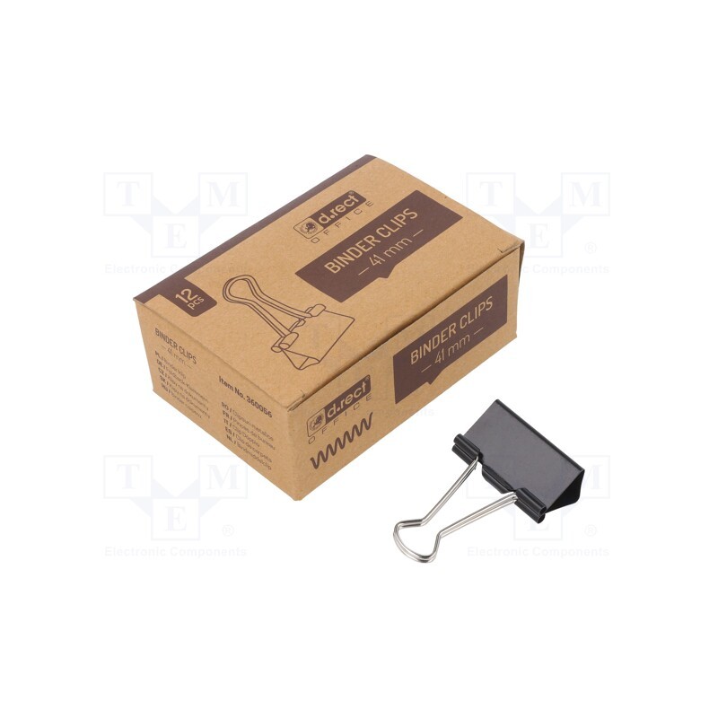 10 pcg : - Binder clip, Size: 41mm, 12pcs.