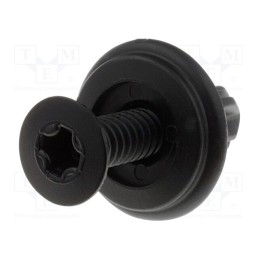 20 pcs : SR-611 - Rivet, polyamide, Panel cutout diam: 6mm, black, UL94V-2