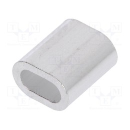 50 pcs : ZLA.2 - Ferrule, aluminium, for rope, Ørope: 2mm, L: 7mm