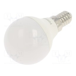 10 pcs : DELS-GF344P714AE21 - LED lamp, warm white, E14, 230VAC, 470lm, 4.7W, 180°, 3000K