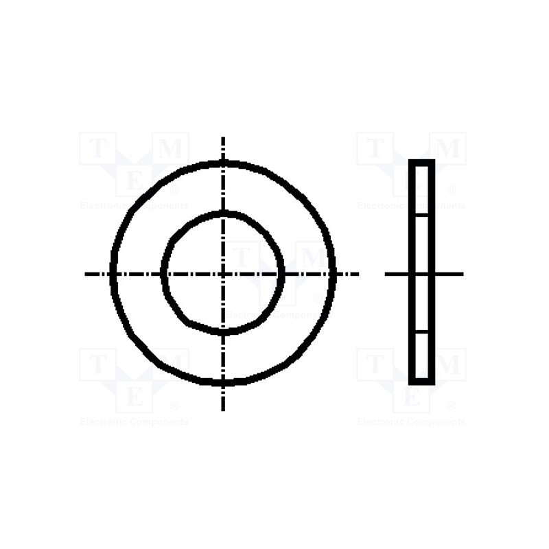 500 pcs : 1253131 - Washer, round, M2, D5mm, h0.3mm, A2 stainless steel, DIN 125A