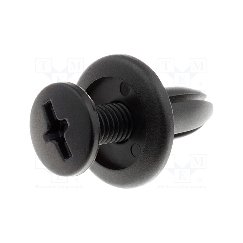 20 pcs : SR-614 - Rivet, polyamide, Panel cutout diam: 6.3mm, black, UL94V-2