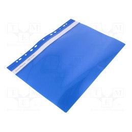 50 pcs : - Document wallet, with holes, A4, blue, PVC