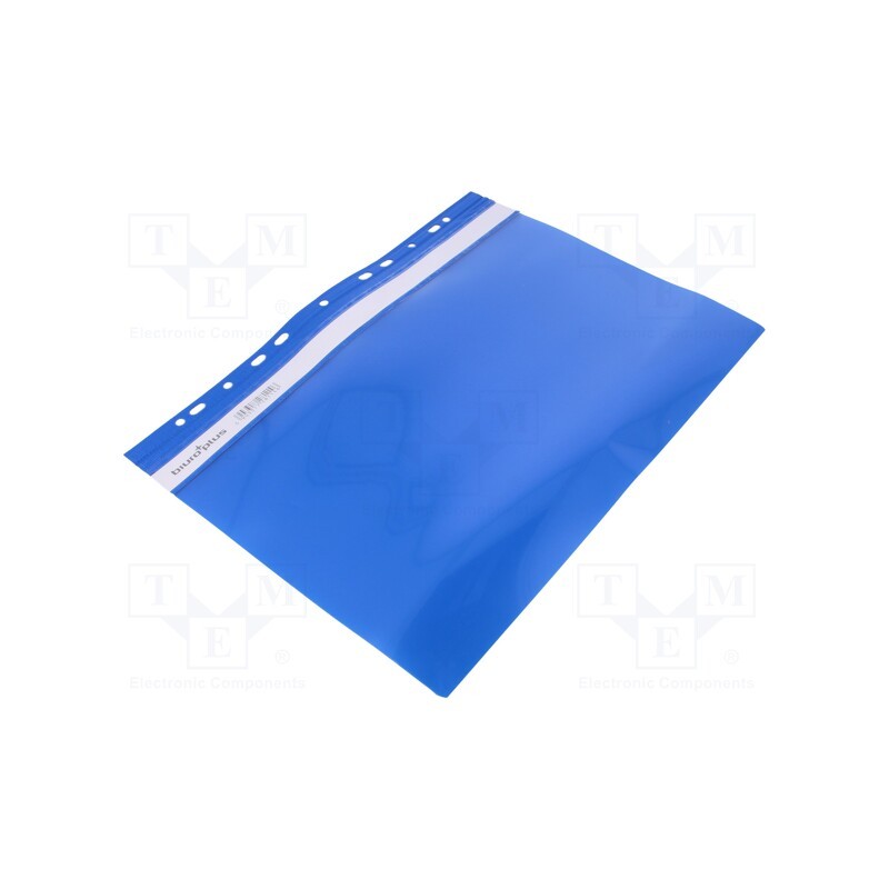 50 pcs : - Document wallet, with holes, A4, blue, PVC