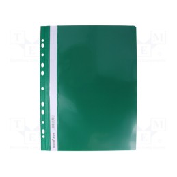 50 pcs : - Document wallet, with holes, A4, green, PVC