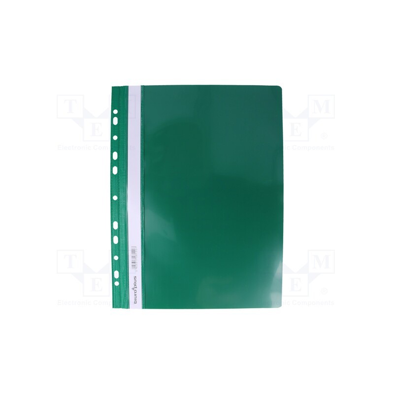 50 pcs : - Document wallet, with holes, A4, green, PVC