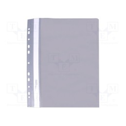 50 pcs : 5903317281580 - Document wallet, with holes, A4, grey, PVC