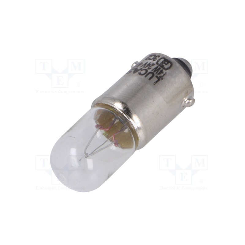 50 pcs : LLB249T - Filament lamp: automotive, BA9S MCC, transparent, 24V, 4W, LLB