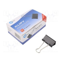 10 pcg : - Binder clip, Size: 51mm, 12pcs.