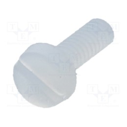 50 pcs : 8G201M2X06 - Screw, M2x6, 0.4, Head: cheese head, slotted, 0,6mm, polyamide