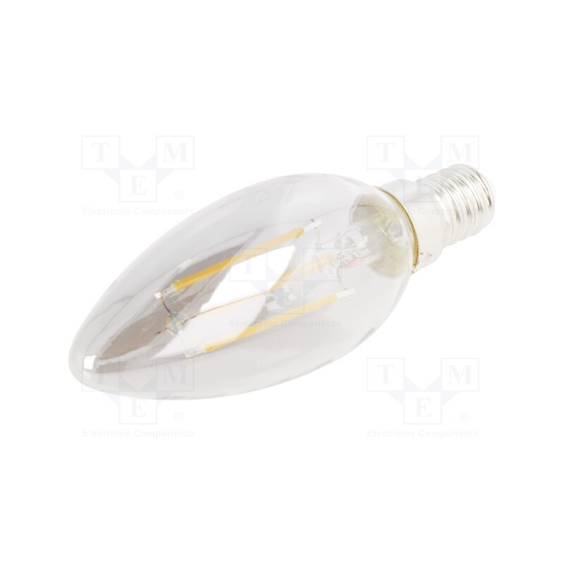10 pcs : LD-C35FP4-30 - LED lamp, warm white, E14, 230VAC, 240lm, 4W, 360°, 2700K