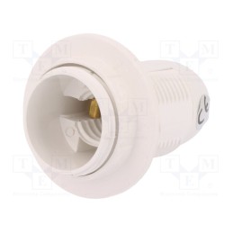10 pcs : D.3027B - Lampholder: for lamp, E14, with flange, Body: white, Ø: 28mm, L: 57mm