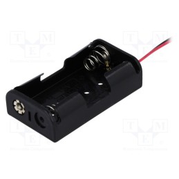 10 pcs : BH-321-1A - Holder, AA,R6, Batt.no: 2, cables, black, 150mm