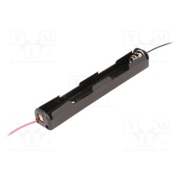 10 pcs : BH-325-1A - Holder, AA,R6, Batt.no: 2, cables, black, 150mm