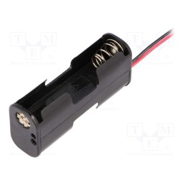 10 pcs : BH-322-1A - Holder, AA,R6, Batt.no: 2, cables, black, 150mm